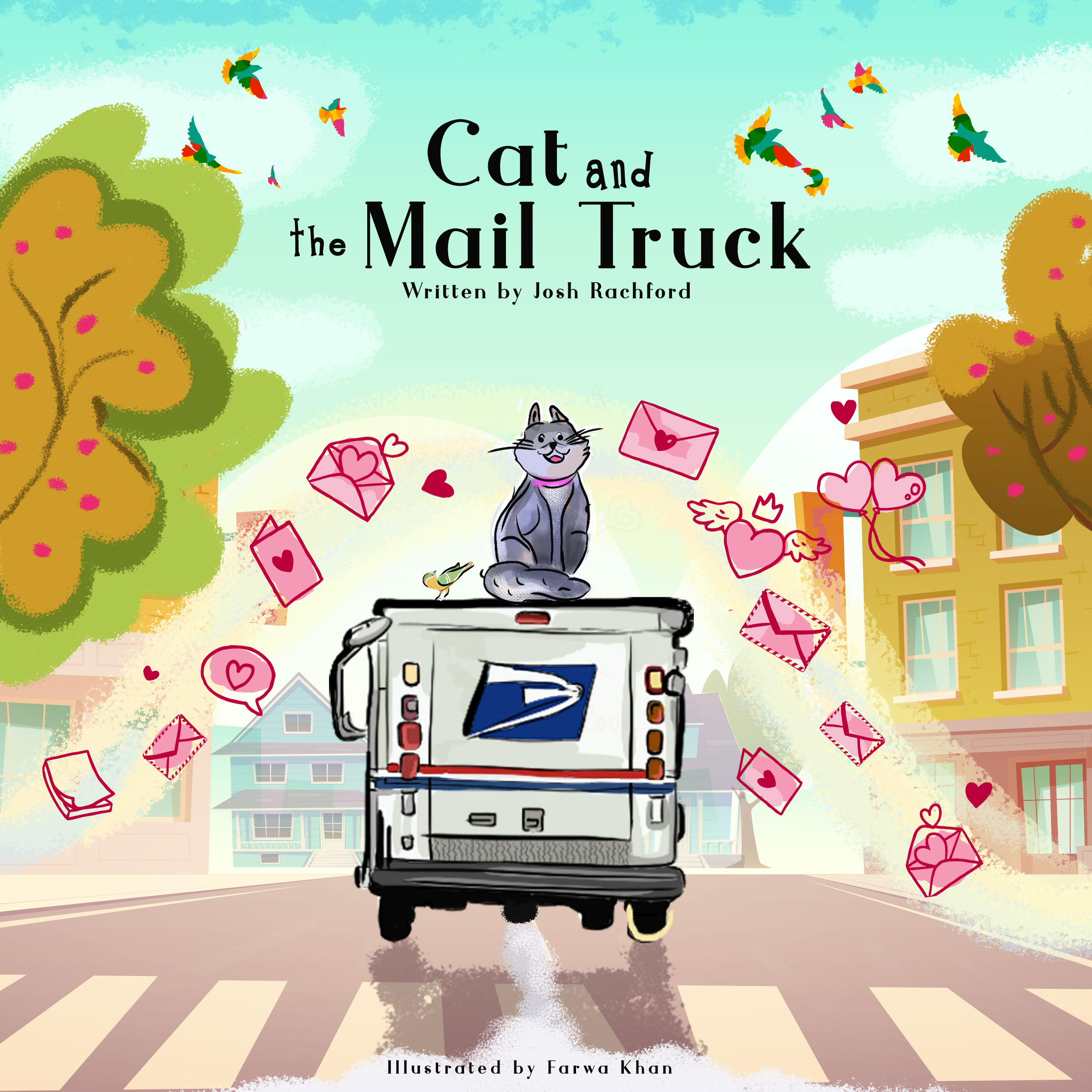 Front cover of children's book Cat and the Mail Truck